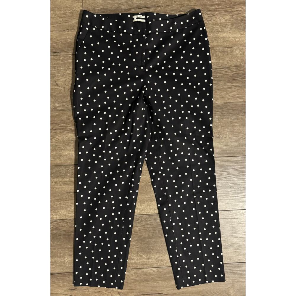 Halogen Taylor Fit Black White Polka Dot Dress Pants Size‎ 10 NWT